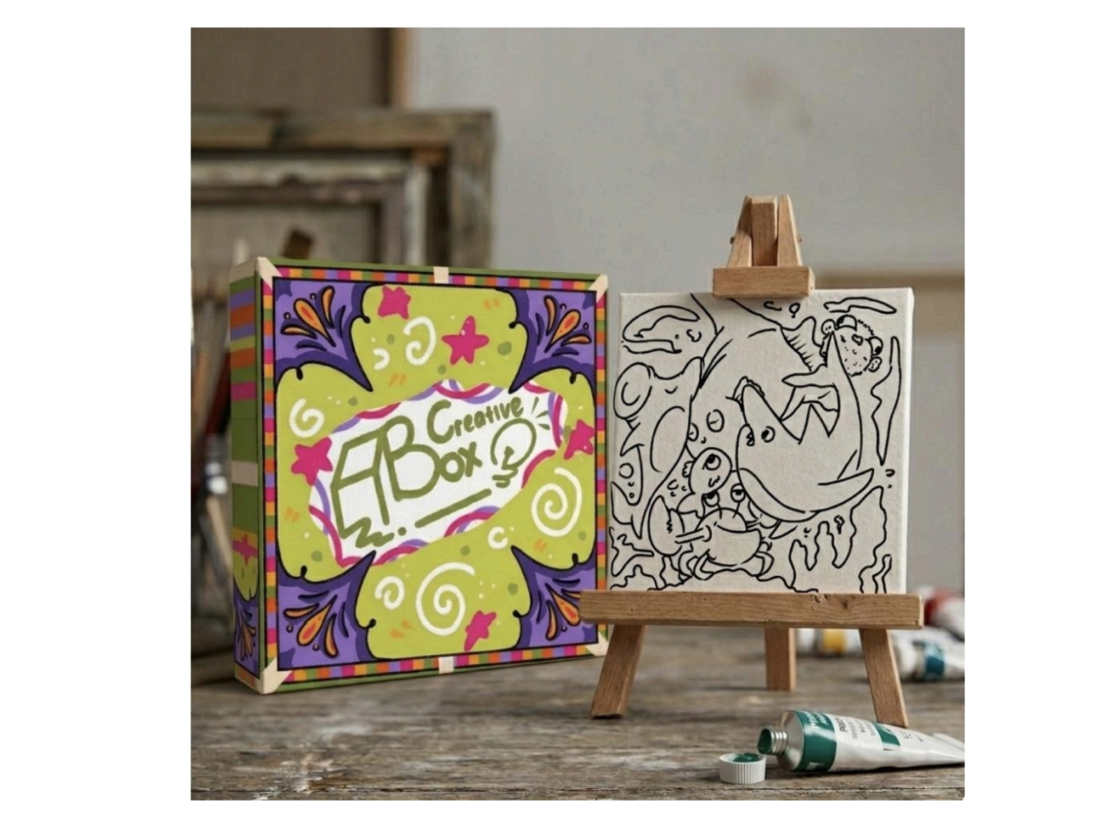 Creative Box, Mini Kit Lukis on Canvas
